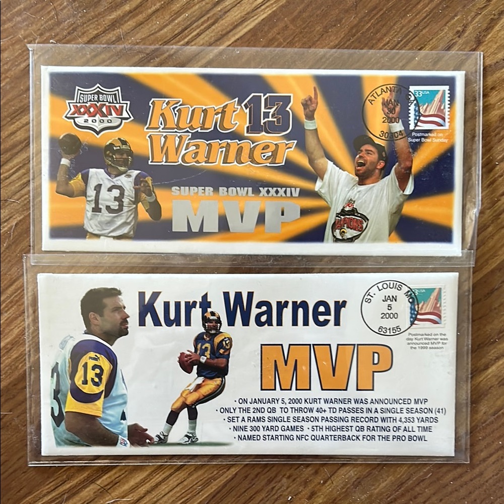 VINTAGE Kurtโ Warner Super Bowl MVP Collectible Cards